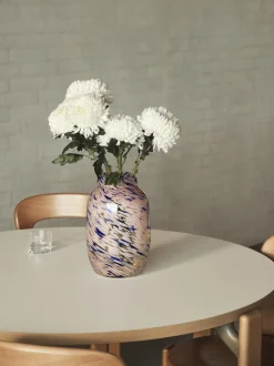 HAY - Splash Vase - Round - L - lys pink og blå