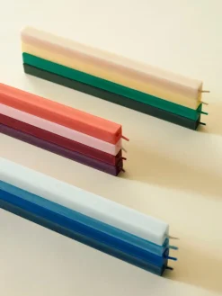 Hay - Square Candle - Blues, Set of 4