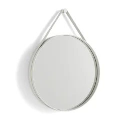 HAY - "Strap Mirror" Spejl Ø50 cm - Lys grå
