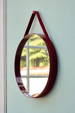 HAY - "Strap Mirror" Spejl Ø70 cm - Rød