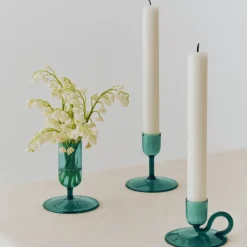 Hay - Tiny Candleholder - Curved - Aqua
