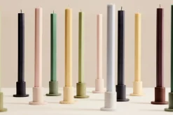 HAY - Tube Candleholder S - Concrete - Lime Gul
