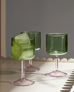 HAY - Vinglas - Tint Wine Glass - Set of 2 / Green and Pink