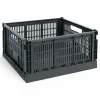 HAY Colour Crate - Large Square - Charcoal