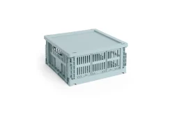 HAY Colour Crate Lid Plastic - Medium Square / Cube - Dusty blue