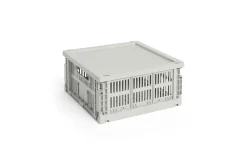 HAY Colour Crate Lid Plastic - Medium Square / Cube - Grey