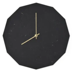 Hemverk - Marble Nero Vægur, Guld Ø28