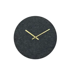 Hemverk - Vægur - Felt grå - Ø28 cm - Guld visere