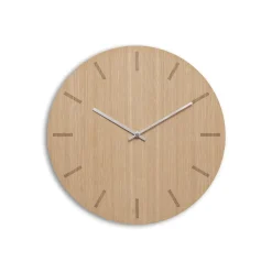 Hemverk - Vægur - Light Oak - Eg/Sølv - Ø28 cm