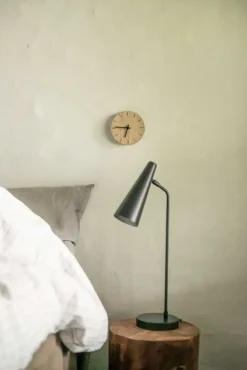 Hemverk - Vægur - Lys Eg - Ø12 cm - Guld visere