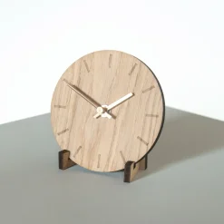 Hemverk - Vægur - Lys Eg - Ø12 cm - Kobber visere