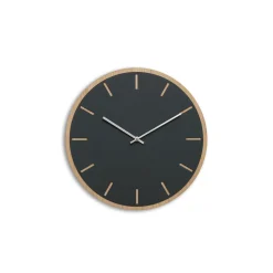 Hemverk - Vægur - Lys Eg/Mørkegrøn - Sølv visere - Ø28 cm