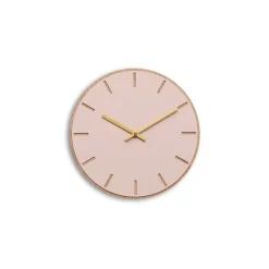 Hemverk - Vægur - Lys Eg/Powder Dusty Rose - Guld visere - Ø28 cm