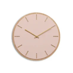 Hemverk - Vægur - Lys Eg/Powder Dusty Rose - Guld visere - Ø38 cm