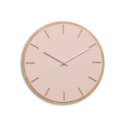 Hemverk - Vægur - Lys Eg/Powder Dusty Rose - Sølv visere - Ø38 cm