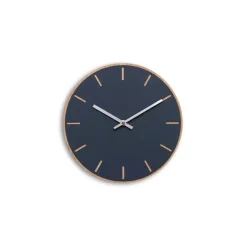 Hemverk - Vægur - Lys Eg/Smokey blue - Sølv visere - Ø28 cm