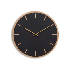 Hemverk - Vægur - Lys Eg/Sort - Guld visere - Ø38 cm