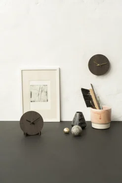 Hemverk - Vægur - Mørk eg - Ø12 cm - Kobber visere