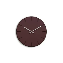 Hemverk - Vægur - Mørk Eg/Burgundy - Sølv visere - Ø28 cm