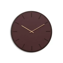 Hemverk - Vægur - Mørk Eg/Burgundy - Kobber visere - Ø38 cm