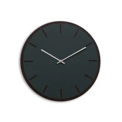 Hemverk - Vægur - Mørk Eg/Conifer Grøn - Sølv visere - Ø38 cm