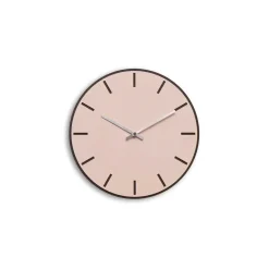 Hemverk - Vægur - Mørk Eg/Powder Dusty Rose - Sølv visere - Ø28 cm