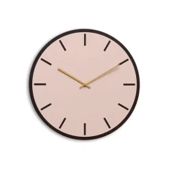 Hemverk - Vægur - Mørk Eg/Powder Dusty Rose - Guld visere - Ø38 cm