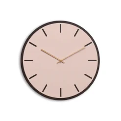 Hemverk - Vægur - Mørk Eg/Powder Dusty Rose - Kobber visere - Ø38 cm