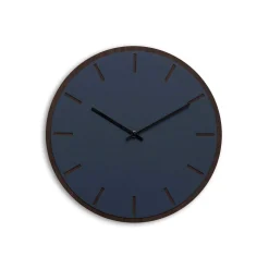 Hemverk - Vægur - Mørk Eg/Smokey Blue - Sorte visere - Ø38 cm