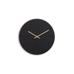 Hemverk - Vægur - Mørk Eg/Sort - Kobber visere - Ø28 cm