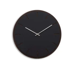 Hemverk - Vægur - Mørk Eg/Sort - Sølv visere - Ø38 cm