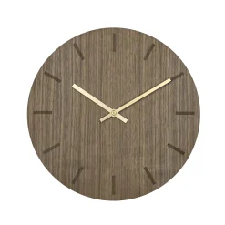 Hemverk - Vægur - Valnød - Ø38 cm - Kobber visere