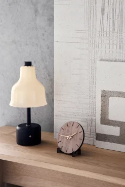 Hemverk - Vægur - Valnød - Ø12 cm - Sølv visere