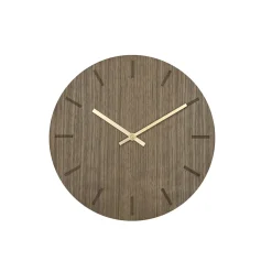 Hemverk - Vægur - Valnød - Ø28 cm - Kobber visere