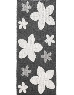 Horredsmattan - tæppe - Flower - 70 x 150 cm - sort