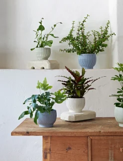 Knabstrup Keramik - urtepotteskjuler Ø 18 cm ripple lavender