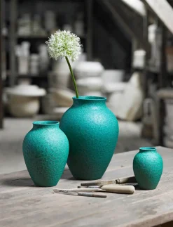 Knabstrup Keramik - vase H 27 cm verdigris green