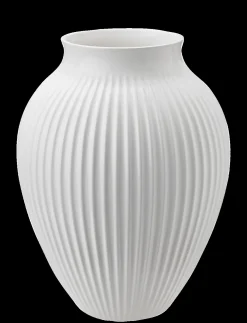 Knabstrup Keramik - vase H 27 cm ripple white