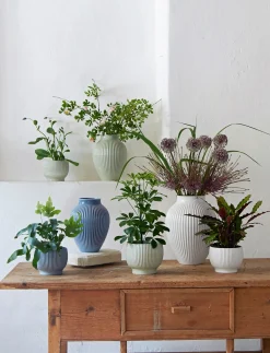 Knabstrup Keramik - vase H 27 cm ripple white