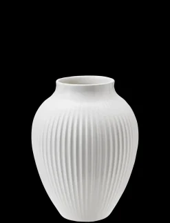 Knabstrup Keramik - vase H 12.5 cm ripple white