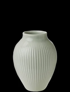 Knabstrup Keramik - vase H 12.5 cm ripple mint