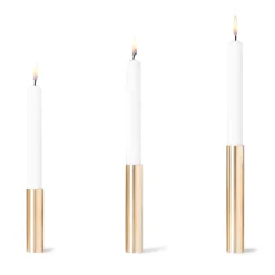 Kunstindustrien - 3 Lysetager Slim Light i Messing - Højde 10 cm, 14 cm ,17 cm