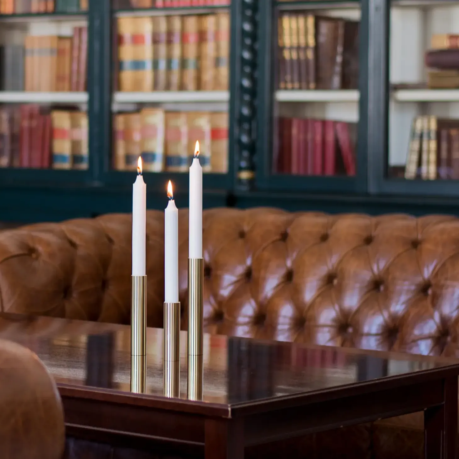 Kunstindustrien - 3 Lysetager Slim Light i Messing - Højde 10 cm, 14 cm ,17 cm