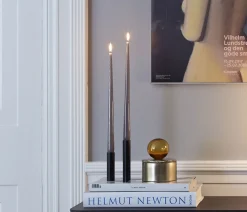 Kunstindustrien - Box 3 Slim Light lysetage - Sort - Højde 10 cm, 14 cm ,17 cm