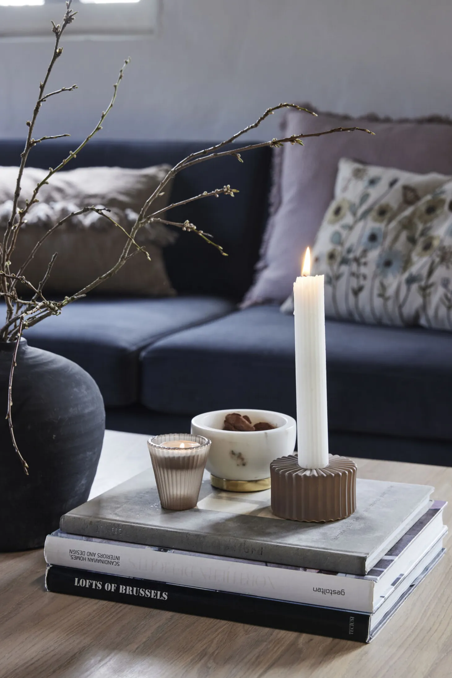 Lene Bjerre - Dormia stage/fyrfadsstage H6,3 cm. gyldenbrun