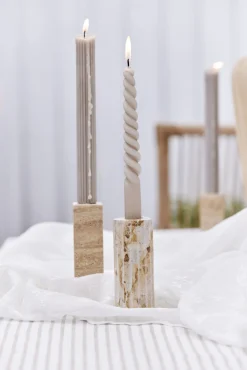 Lene Bjerre - Eliana lysestage 12,5 cm. sand marmor