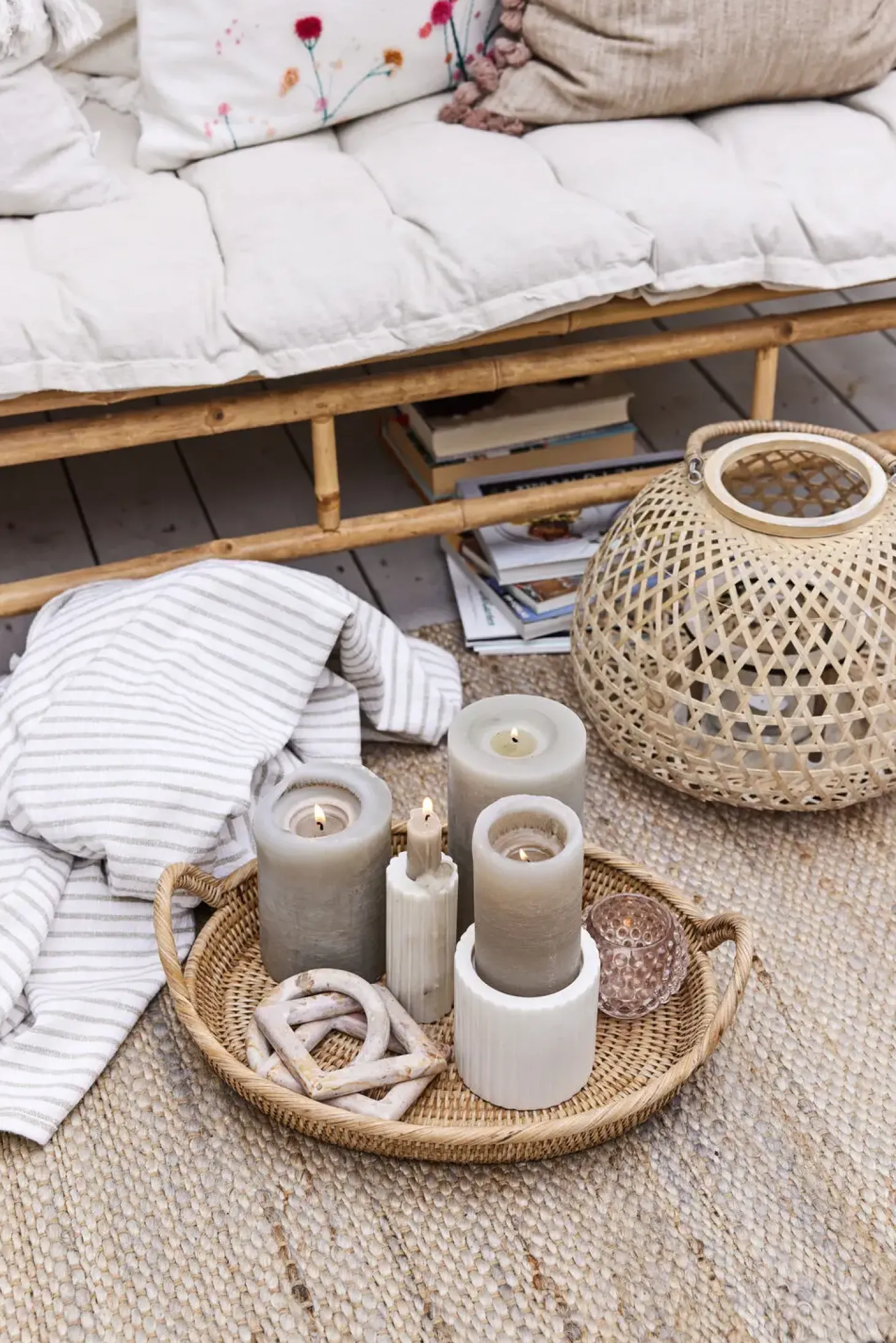 Lene Bjerre - Eliana stage til bloklys 10 cm. hvid marmor