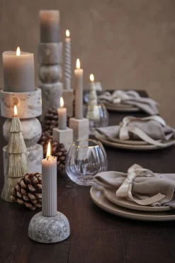 Lene Bjerre - Ellia Marmor lysestage H30 cm - Sand