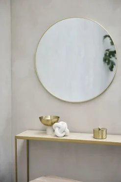 Lene Bjerre - Hallia rundt spejl Ø80 cm. lys guld