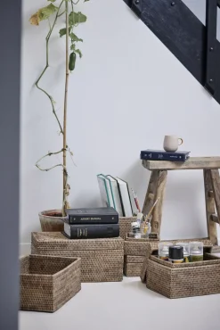 Lene Bjerre - Norah æske m. låg 18x18 cm. Natur